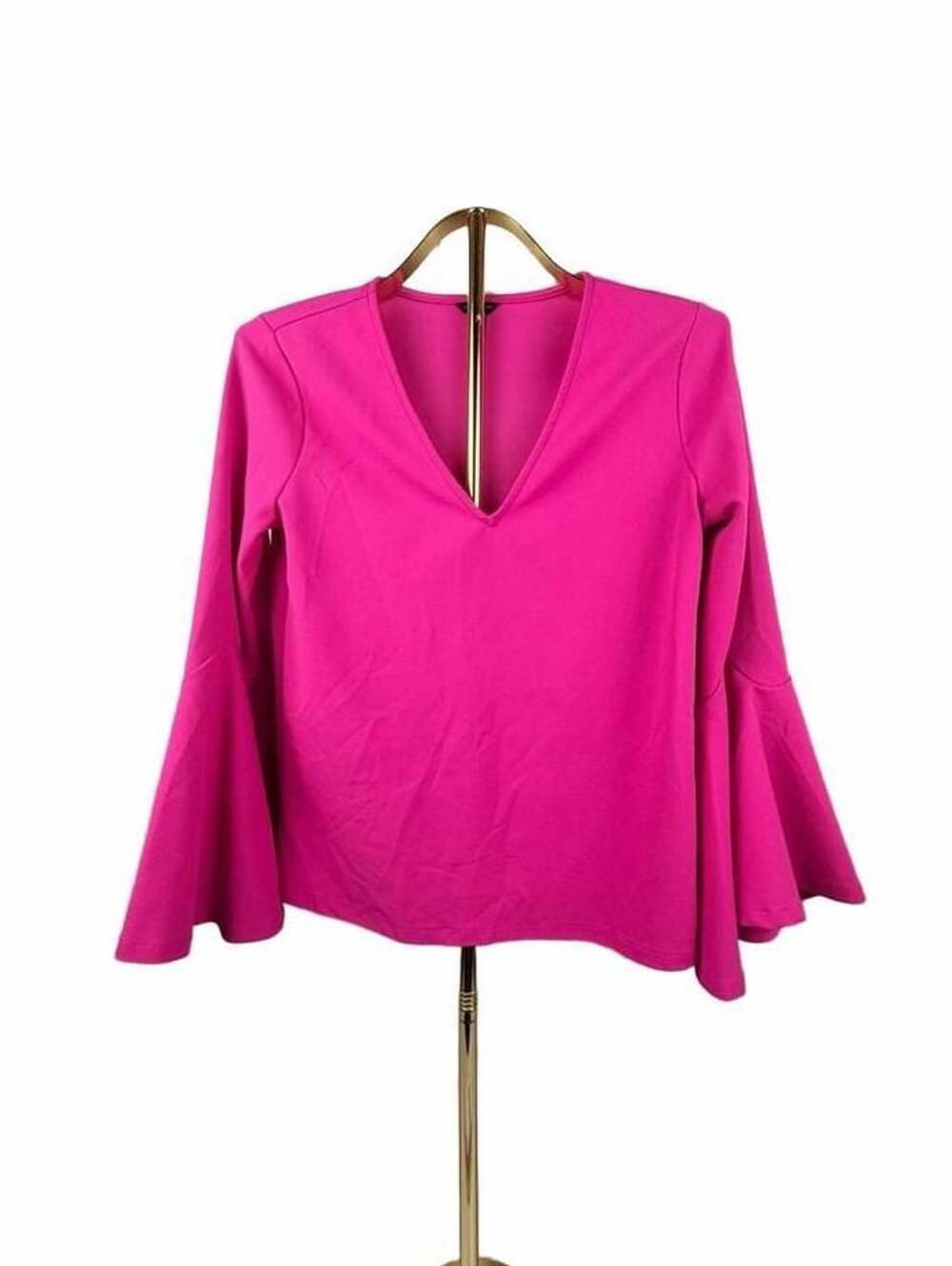 Ann Taylor Pink V-Neck Bell Sleeve Top Size XS